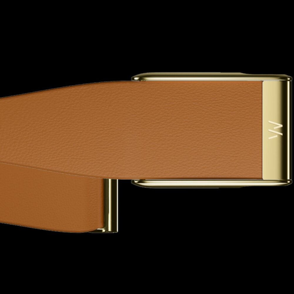 WHOOP (small) - MG LeatherLuxe Tapered Band | Camel with Gold - Picture 3 of 5